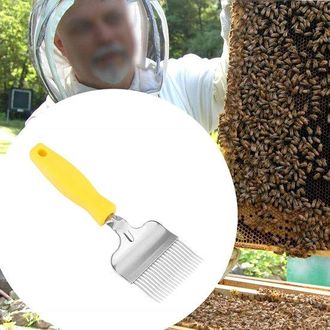 OEM Dailygoody, Tenedor De Apicultor, Tenedor Para Descubrir Abejas, Calidad Robusta, Amarillo Y Plateado, Perfecto Para Apicultores, 22 X 7 Cm