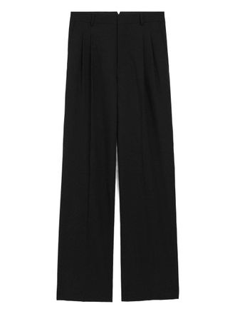 Ami Low Waist Wide Trousers With Two Pleats