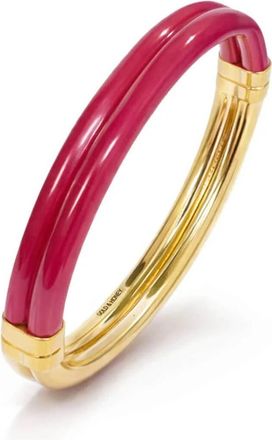 Gold & Honey Womens Ridge Lucite Hinge Bangle In Pink Flamingo