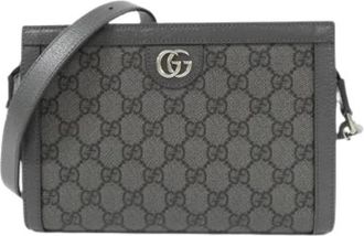 Gucci Pre-owned Ophidia GG Supreme Shoulder Bag - Dames - Vintage Schoudertas - Grijs - ONE Size - Leer - Vintage