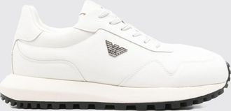 Emporio Armani Sneakers low top in nylon e pelle con monogram e logo Eagle