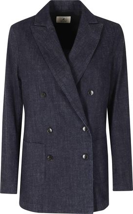 Myths Blue Double-Breasted Denim Jacket