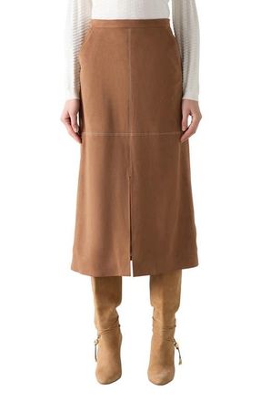 L.k. Bennett Lancy Faux Suede Midi Skirt in Brown at Nordstrom, Size 10 Us