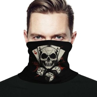 Generic Poker Skull Dice Multifunctional Outdoor Headwear Breathable Neck Warmer Face Mask Comfort Neck Gaiters