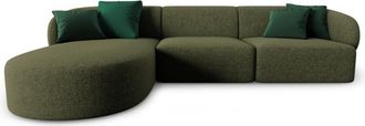 BLOOMINGLOFT 4-Sitzer Design-Ecksofa Chiara Chenille - Links