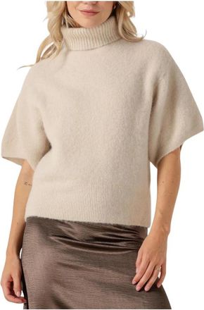 Notre-V Alpaca Gebreide Trui voor Herfst/Winter - Dames - Coltruien - Beige - XL - Wol - Truien & Vesten