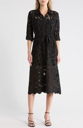 L'agence Emilio Long Sleeve Shirtdress in Black at Nordstrom Rack, Size Medium