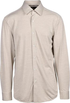 BOSS Beige Slim-Fit Technical Shirt