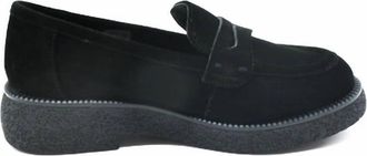 The Flexx Womens Adenike Suede Loafer In Black