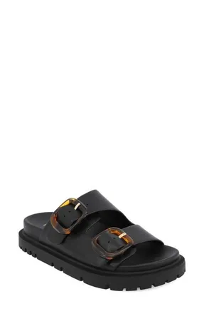 Mia Alttar Slide Sandal in Black/tort at Nordstrom, Size 9.5