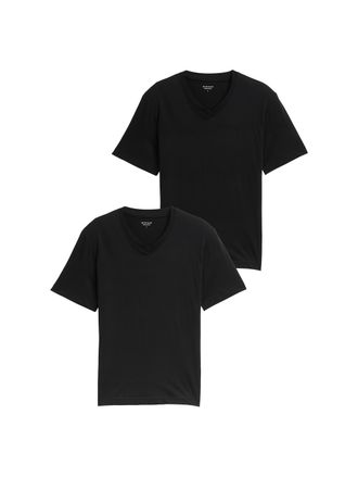 Tom Tailor T-Shirt TOM TAILOR, Herren, Gr. XXL, schwarz, Single Jersey, Obermaterial: 100% Baumwolle, unifarben, regular fit taillenbedeckt, V-Ausschnitt, gerade