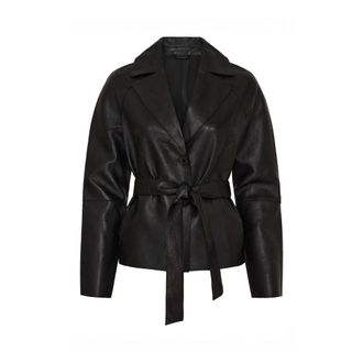 BTF-CPH Elegante Leren Jas - Dames - Leren en Su&egrave;de Jassen - Zwart - XL - Leer - Jassen