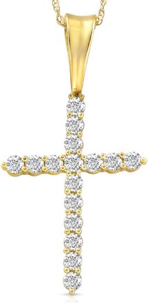 Pompeii3 1/2 Ct Diamond Cross Pendant Necklace 18 Yellow Gold