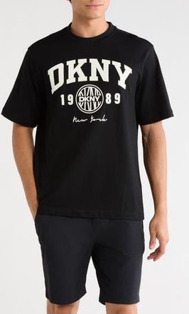 DKNY Varsity Crest Cotton T-Shirt in Black at Nordstrom Rack, Size X-Large