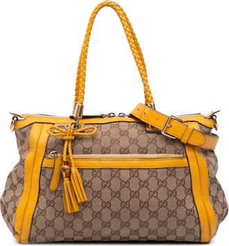 Gucci Pre-owned Womens Bamboo Bar Tote - Tan Textile - One Size