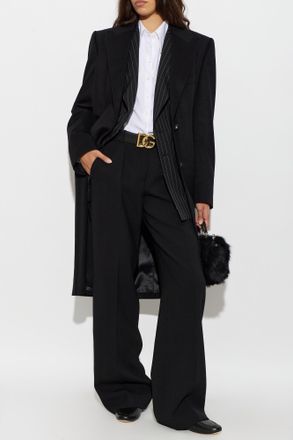 Dolce & Gabbana Wool Coat With Single Vent, Womens, Black