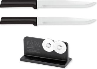 Rada Cutlery 7-Inch Slicer Knife Set of 2 & Quick Edge Knife Sharpener