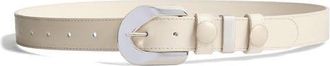 Altuzarra Western Boho Leather Belt in Ivory at Nordstrom, Size Medium