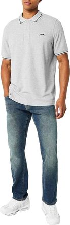 Slazenger Herenpoloshirt met contrasterende punten (Grijze Mergel)