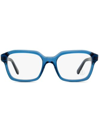 Moncler translucent rectangle-frame glasses - Blue