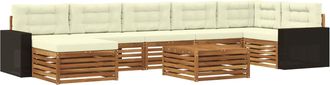 vidaXL Conjunto De Sof&aacute;s De Exterior 8 Uds. Natural Y Crema Vidaxl