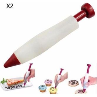 OEM Penna In Silicone Per Scrivere, Penna In Silicone Per Decorare Torte E Cioccolato, Penna In Silicone Per Pasticceria, 2 Pezzi