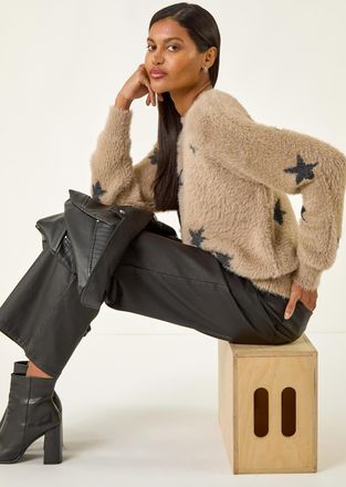 Roman Fluffy Star Knit Jumper