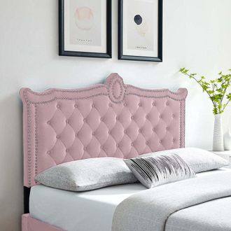 Casa Lika Pink Plush Double 26 inch Strutted Headboard