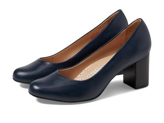 Marc Joseph New York Midtown Pump Womens Shoes Navy Napa Soft : 8.5 M, Leather