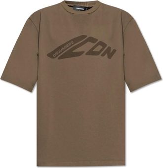 Dsquared2 Tops, Heren, Groen, 3Xl, Katoen, T-shirt met logo