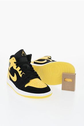 Nike AIR JORDAN 1 MID SE Two-Tone Leather High-Top Sneakers size 44,5