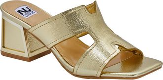 Ninety Union Bright Block Heel Slide Sandal in Gold at Nordstrom Rack, Size 11