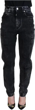 Dolce & Gabbana Elegante Zwarte Denim Broek - Dames - Jeans - Zwart - Maat: S Denim