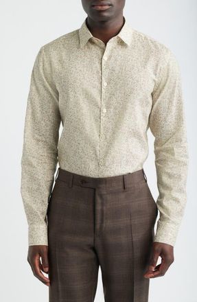 Canali Button-Up Linen & Cotton Top in Brown at Nordstrom, Size Xx-Large