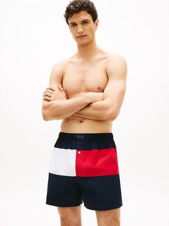 Tommy Hilfiger Mens Flag Logo Colorblock Woven Boxer - Navy - XL