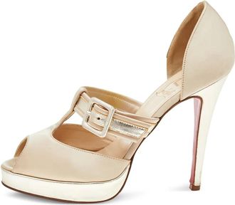 Christian Louboutin 115mm buckle-detailed pumps - Neutrals