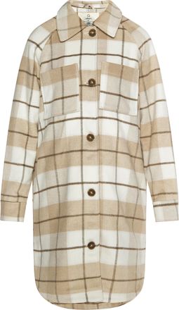 Dreimaster Dreimaster Overhemdjasje met ruitmotief Dames Ruitje beige wolwit