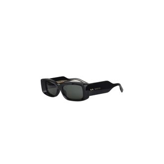 Gucci Pre-owned Rechthoekige Acetaat Zonnebril - Dames - Pre-owned - Zwart - Maat: ONE Size