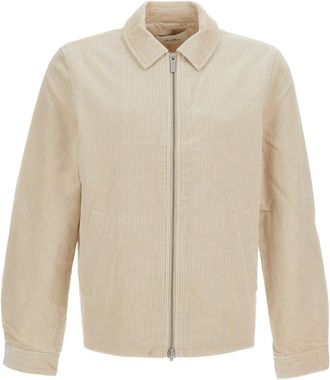 Les Deux Corduroy Zipper Coach Jacket - Heren - Zomerjassen - Beige - L - Katoen - Jassen
