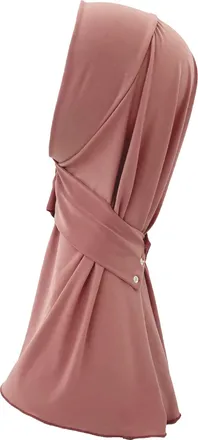 World of Shawls Ready To Go Instant Hijab for Ladies Girls Women With Tie Back Buttons Premium Quality Jersey Scarf (Dusky Pink)