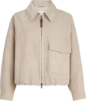Brunello Cucinelli Ribfluwelen jack - Beige