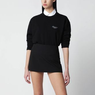 Givenchy Felpa nera in cotone garzato con logo