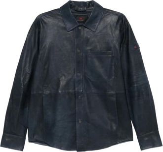 Peuterey Jassen Blue - Dames - Leren en Su&egrave;de Jassen - Blauw - S - Leer - Jassen