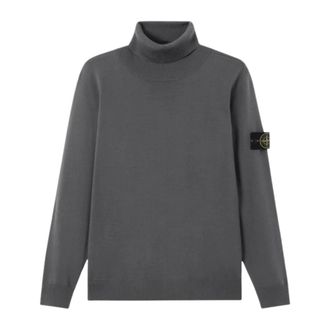 Stone Island Turtleneck Trui - Heren - Coltruien - Grijs - XL - Wol - Truien & Vesten