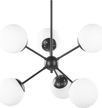 Beliani Ceiling Lamp ADAWRO Metal Black/ White