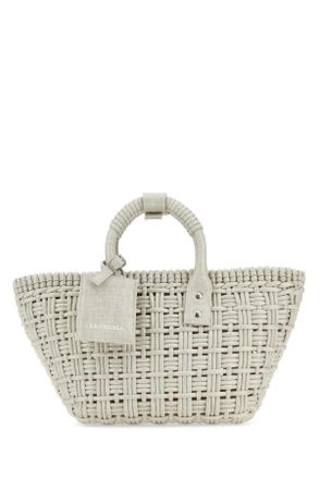 Balenciaga Sand Raffia Bistro Xs Handbag