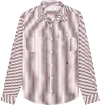 Sporty & Rich SRC Utility stripe-print cotton shirt - unisex - Cotton - L - Brown