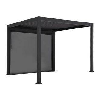 Sweeek P&eacute;rgola bioclim&aacute;tica 3x3m v2 + 1 toldo vertical de 3m, antracita
