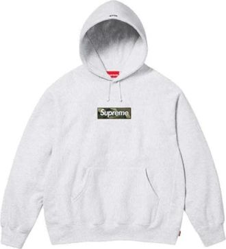 SUPREME Box Logo Hooded Sweatshirt - Heren - Hoodies - Grijs - S - Katoen - Hoodies & sweatvesten
