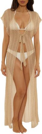 BECCA by Rebecca Virtue Metallic Sheer Cover-Up in Gold at Nordstrom, Size Medium